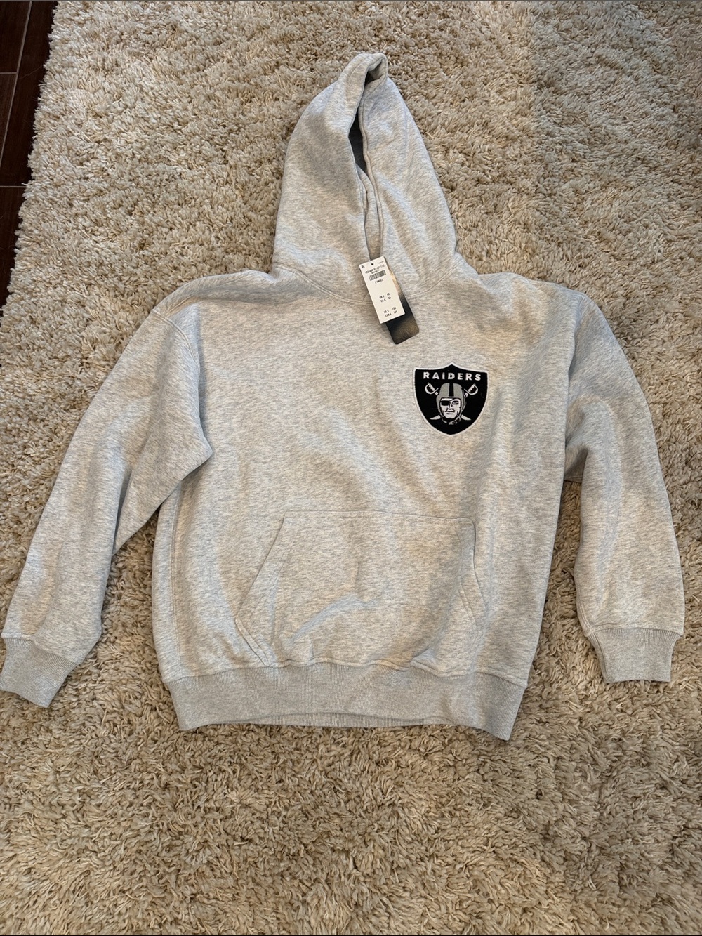 Abercrombie & Fitch Gray Raiders Logo Hooded Sweatshirt